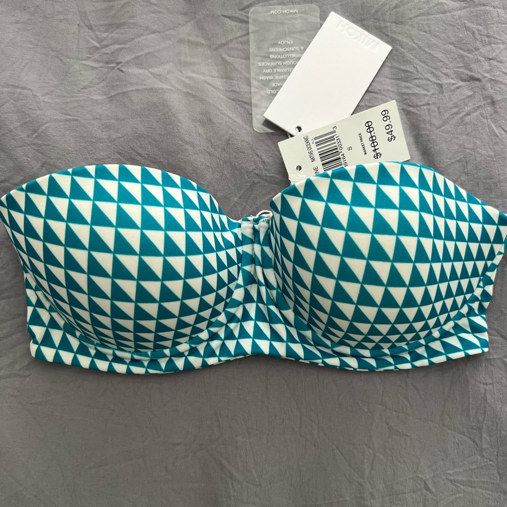 Mikoh Blue and White Geometric Bikini